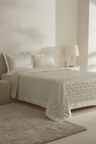 Karaca Home Glamour Çift Kişilik Yatak Örtüsü Beyaz Beyaz