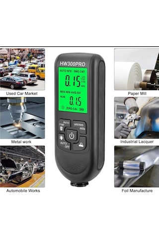 Hw-300pro Oto Boya Kalınlık Ölçer 0-2000µm Fe & Nfe Kaplama Kalınlık Test Cihazı Lisinya 0 - 25.5 CM