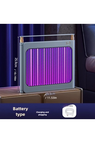 Xuweiwei Usb Şarj Edilebilir Sivrisinek Öldürücü Lamba Koyu Siyah 1200mah Taşınabilir Stand Asma Tasarımı İç Mekan Seyahat Kamp İçin
