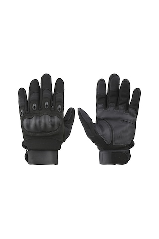 Kosona Siyah Motosiklet Eldiveni, Dürtüye Dayanıklı Silikon, Dayanıklı Palmiye, Üç Parmak Dokunmatik Ekran, Nefes Alıcı Kumaş - M