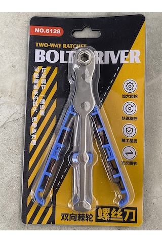 Aubyhe Toptan Çift Taraflı Ratchet Tornavida Seti, Ev Kullanıma Uygun, Dik Açı, Kaymazsız Kolu, Mini Uçlar, Çok Fonksiyonlu Mavi