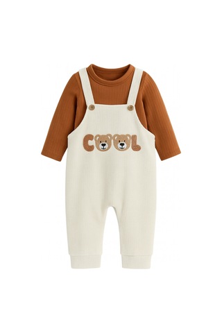 Veramoni Bebek Tulum Ve Tişört Takımı Uzun Kollu Cool Desenli Tarçın