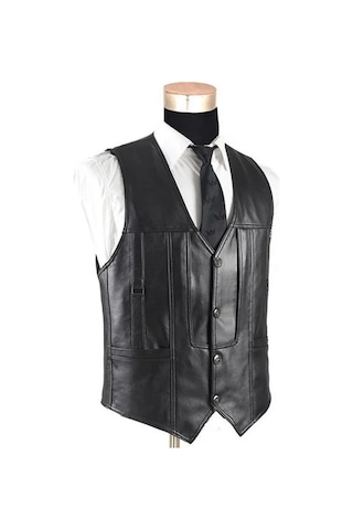 Klasik Entel Kuzu Derisi Yelek