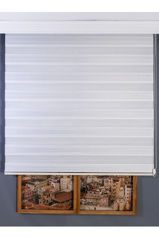 Simli Gold Zebra Stor Perde Sarı