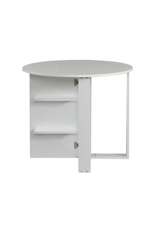 Pasifichome Middle Beyaz Açılır Kapanır Mutfak Masası / Yuvarlak Yemek Masası