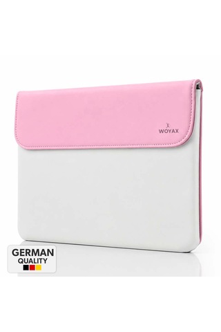 Woyax Cleanfit 13-14 İnç Gri Laptop Çantası Su Geçirmez Apple Macbook Uyumlu Kılıfı Apple iPad Tablet El Çantası Pembe