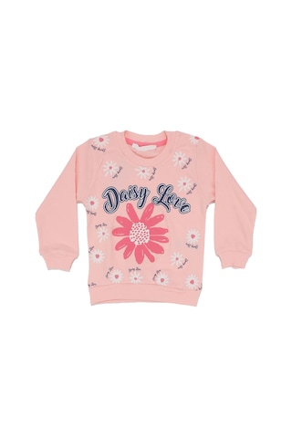 Bebegen Kız Çocuk Pudra Daisy Love Papatya Baskılı 2'li Takım Çok Renkli