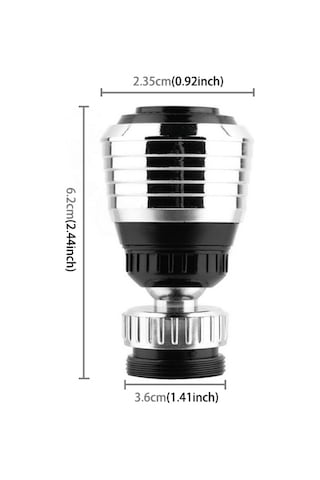 Cbtx Mutfak Süzgeci Fıskiye Su Tasarruflu Havalandırıcı Duş Sıçrama Musluk Filtresi Döner Kafa, Boyut: 62 X 36 X 23,5 Mm