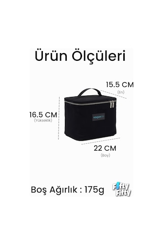 Isı Yalıtımlı Termal Yemek Beslenme Çantası Mama Taşıma Termos Çanta Sıcak Ve Soğuk Cepli -ffvgnb1062 Siyah