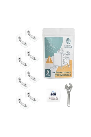 Vidasız Mobilya Sabitleyici, 8 Li Avantaj Set İle Devrilme Önleyici 6395751