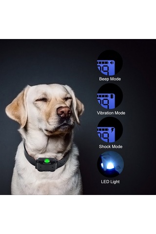 Vkemall Ip67 Su Geçirmez Köpek Eğitimi Kolyesi - Şok, Titreşim, Işık Ve Ses Fonksiyonları İle 800 Metre Menzil, Şarj Edilebilir Siyah