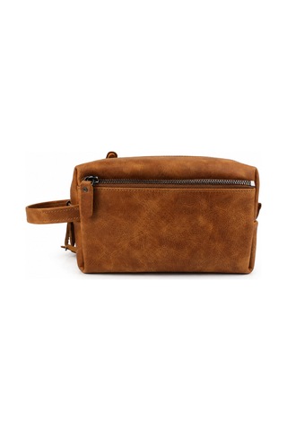 Alphaclub Bag Erkek Hakiki Deri Taba Fermuarlı El Ve Clutch Çanta