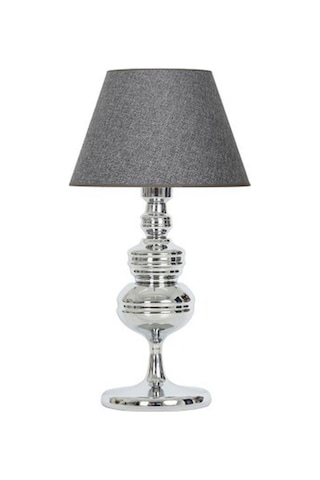 Vinner Munch Krom Kaplama Metal Abajur - Hasır Gri-53046 Renkli