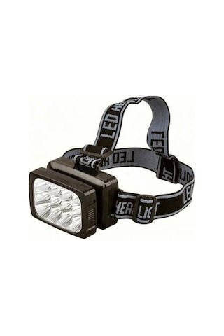 2 Kademeli 12 Ledli Şarjlı Kafa Feneri Lambası Siyah