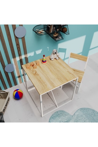 Aktivite Masası Çocuk Etkinlik Oyun Çalışma Masa ve Sandalye Çok Renkli