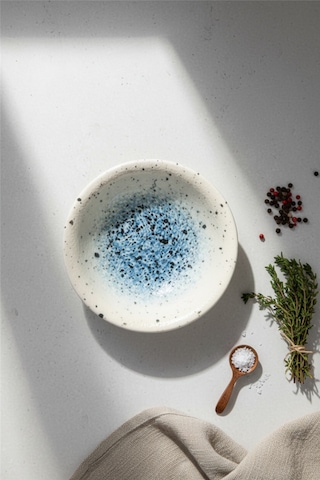6'lı Valencia Salata Kasesi 22cm Dijital Splash Rinart Krem