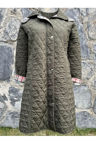 Baharlık Kapitone Mont Haki Büyük Beden 105cm Çok Renkli