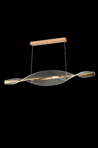 Lüks Gold Yatay Mars Avize 3 Renk Ledli Kumandalı Gold