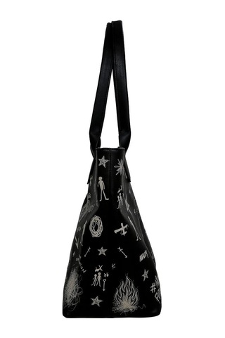 Dogo Kadın Vegan Deri Siyah Omuz Çantası - Lost Dream Black Tasarım Multicolor