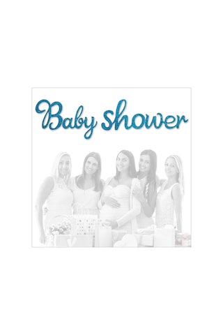 Baby Shower Simli Folyo Karton Banner, 90 Cm - Mavi Diğer