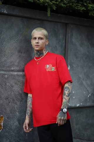 Blow Up Future Gen Style Oversize Erkek T-shirt Kırmızı