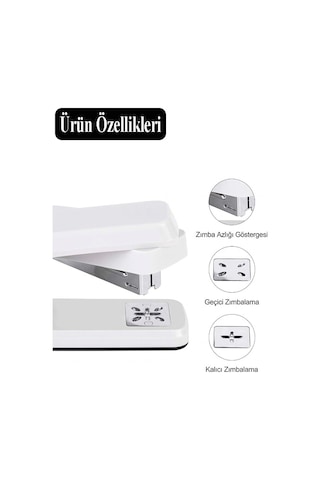 Beyaz Zımba Makinesi 24/6 1 Adet Fixpoint P-4550 Pastel Renkler Büyük Zımba Makinası Ve Teli 20 25 Sayfa Dereceli Ofis