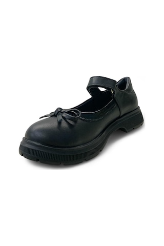 897 Kız Çocuk Deri Okul Babet Siyah