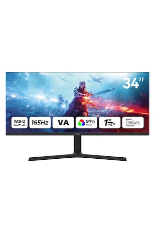 Aıwa 34" Mp3424-y 165hz 1ms Uwqhd Va Curved Gaming Monitör