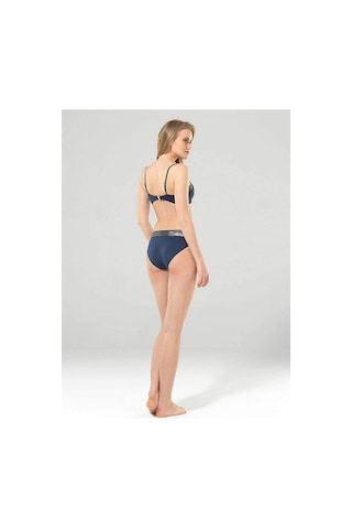 Blackspade 8905 Kadın Toparlayıcı Bikini Takımı-Koyu Denim Varak Baskılı-42C