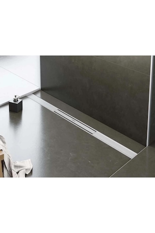 Hüppe River Duş Kanalı Yandan Çıkışlı 80 Cm Mat Satine Krom