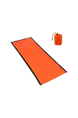 Açık Pe Alüminyum Film Acil Uyku Tulumu Turuncu