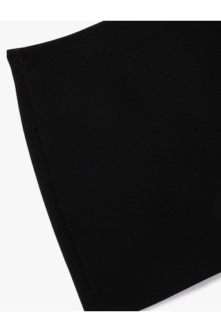 Koton Slim Fit A Kesim Yüksek Bel Mini Etek Siyah 7wak70002uw