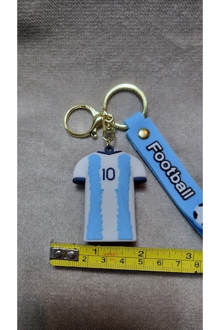 Messi Forma Silikon Anahtarlık Büyük Boy Altın