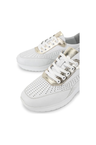 Tamer Tanca Kadın Hakiki Deri Beyaz Sneakers & Spor Ayakkabı 773 26551 Bn Ayk Y26 Beyaz/l.gold
