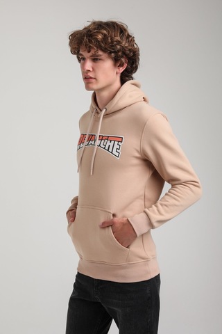 Kapüşonlu Bej Slim Fit Hoodie 23fwm64058 BEJ Bej