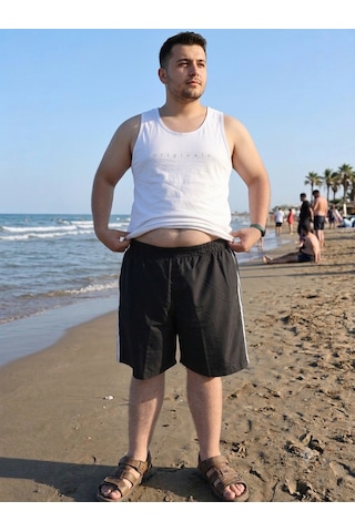 Gym Büyük Beden Erkek Deniz Şortu Siyah