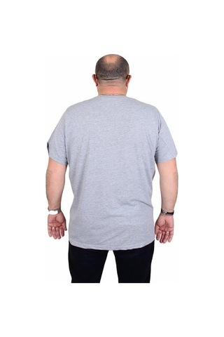Starbattal Erkek Büyük Beden Sıfır Yaka Tişört Want 25160 Grı Melanj Gri Melanj