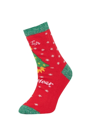 Defacto Kız Çocuk Yılbaşı Temalı 2'li Pamuklu Uzun Çorap Z3924A6NSKR1 Çok Renkli