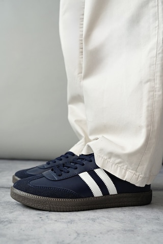 Muggo Gordon Unisex Ortopedik Günlük Garantili Bağcıklı Yürüyüş Koşu Sneaker Spor Ayakkabı Lacivert