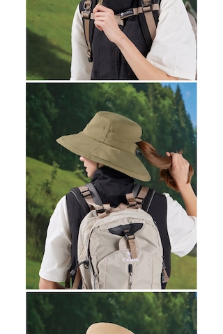 Snapbuy Bahar Ve Yaz Ayları İçin Su Geçirmez, Hızlı Kuruyan, At Kuyruğu Boşluklu, Geniş Kenarlı Şapka Yeşil