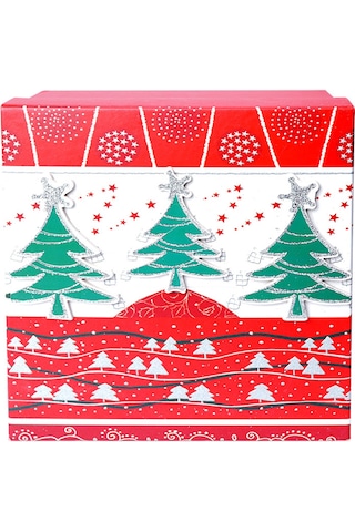 Yılbaşı Çam Ağacı Motifli Hediye Kutusu 12x8 Cm
