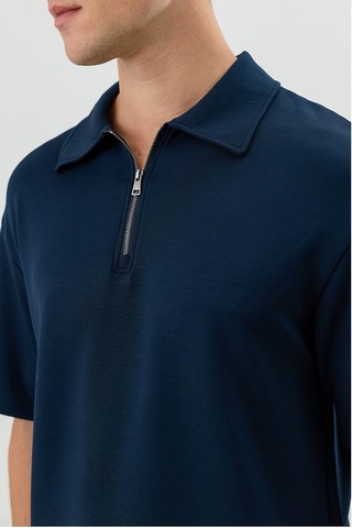 Antioch Polo Yaka Basic T-shirt Lacivert