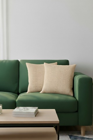 Miracolo Home Bej Pamuklu Dekoratif Kırlent Kılıfı 43x43 2 Adet