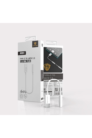 Lenyes Ax91 Type-c To 3.5mm Hi-fi Aux Çevirici Ses Adaptörü Beyaz Beyaz