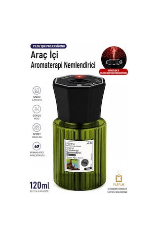 Exenar - Araç İçi Nemlendirici Koku Şarjlı Buharlı Koku Difüzörü Hava Nemlendirme Yıldız Efektli Encounter 120ml 007