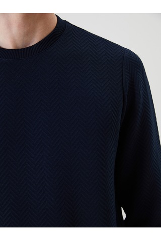 Lcw Vision Lacivert Bisiklet Yaka Uzun Kollu Erkek Sweatshirt