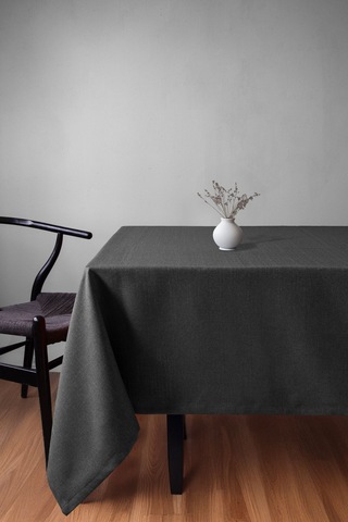 Keten Dokulu Antrasit Masa Örtüsü Zengin Renk Seçenekli Antrasit