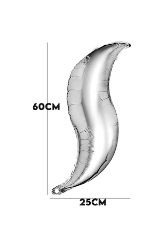 60 Balonlu Gümüş Deniz Kızı Kuyruk Folyo Balonlu Balon Zinciri Do