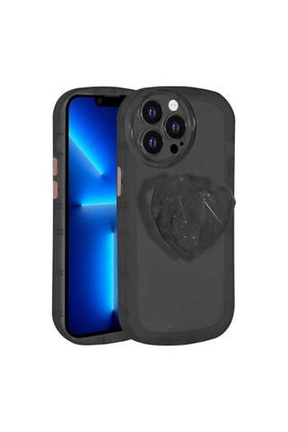 Apple Uyumlu iPhone 12 Pro Max Kılıf Kamera Korumalı Pop Soketli Renkli Zore Ofro Kapak Siyah