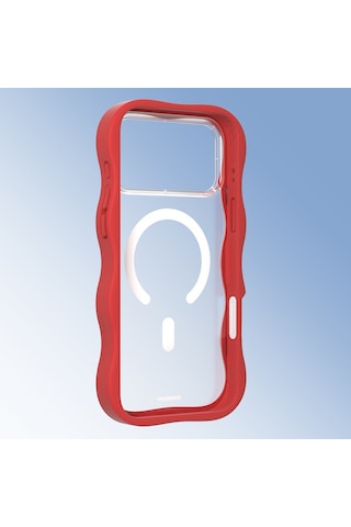 Apple Uyumlu iPhone 17 Pro Max Kılıf M-safe Şarj Özellikli Youngkit Wave Matte Serisi Kapak Kırmızı Kırmızı